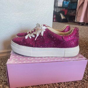 Betsey Johnson Pink Rhinestone Sneakers